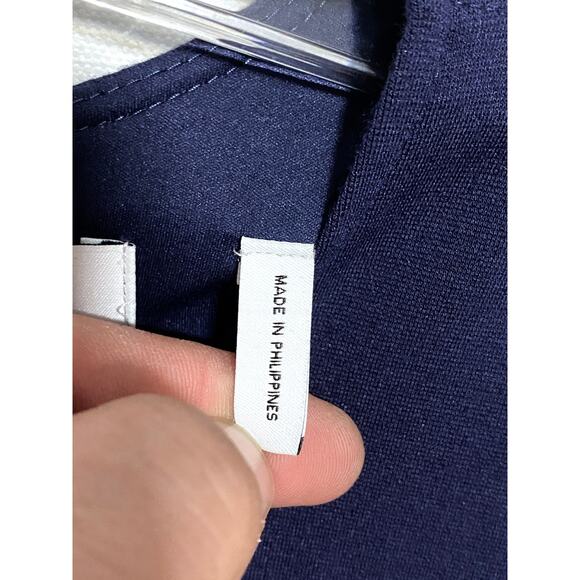 Lark & Ro Classic Navy Dress 12 Minimalist Quiet Luxury Cocktail Career Elegant - Picture 6 of 7